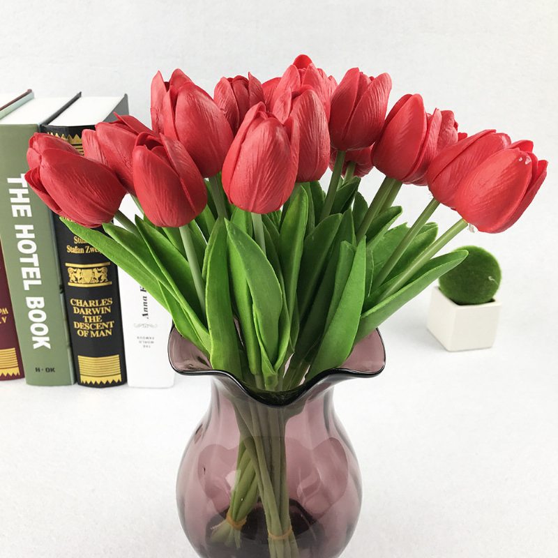 10ks Falošné Tulipány Z Umelého Hodvábu Flores Artificiales Bouquets Umelé Kvety Na Párty