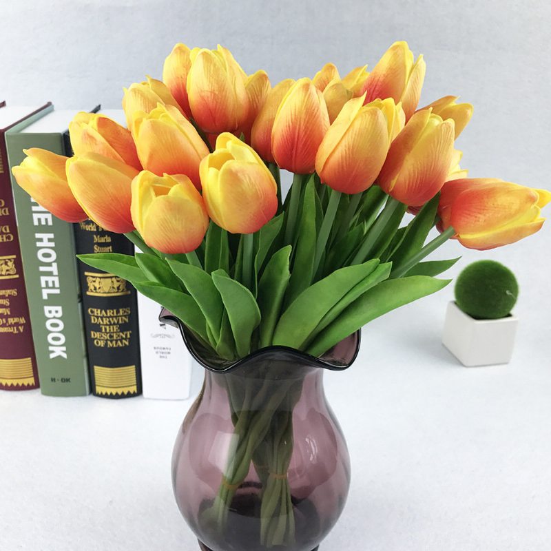 10ks Falošné Tulipány Z Umelého Hodvábu Flores Artificiales Bouquets Umelé Kvety Na Párty