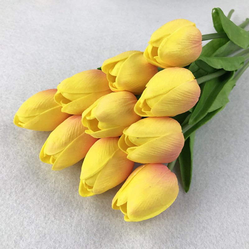 10ks Falošné Tulipány Z Umelého Hodvábu Flores Artificiales Bouquets Umelé Kvety Na Párty