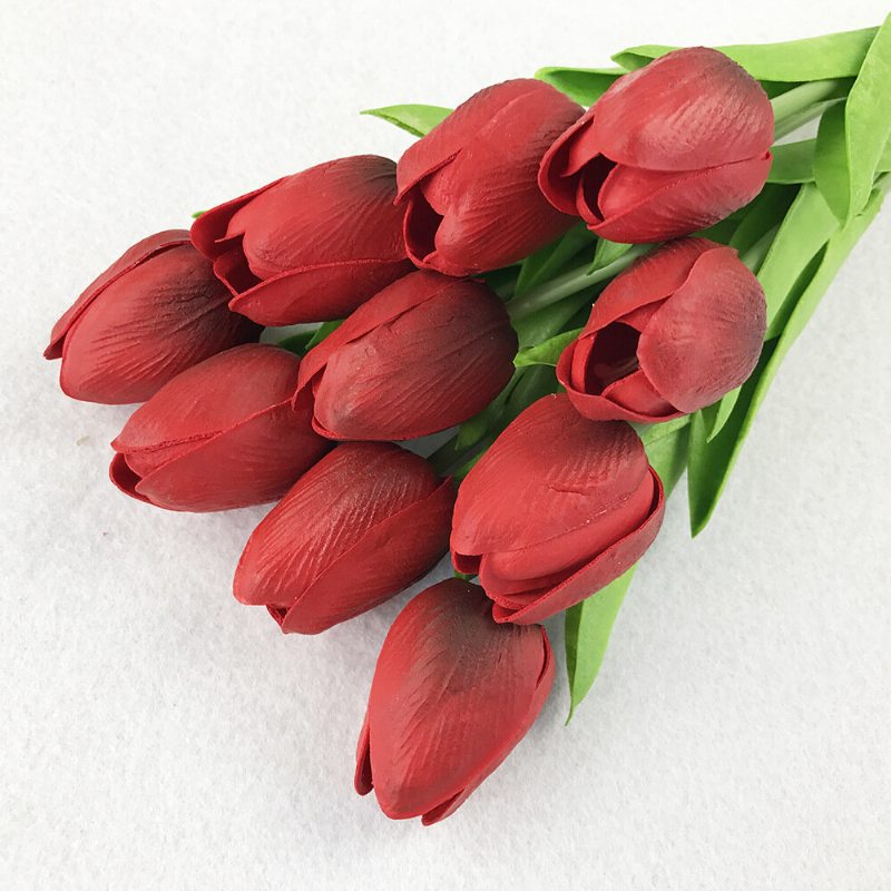 10ks Falošné Tulipány Z Umelého Hodvábu Flores Artificiales Bouquets Umelé Kvety Na Párty