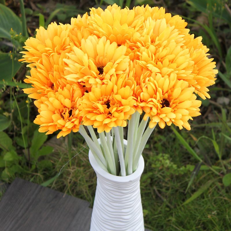 10ks Sunbeam Gerbera Umelý Kvet Daisy Svadobná Kytica Párty Domáca Výzdoba