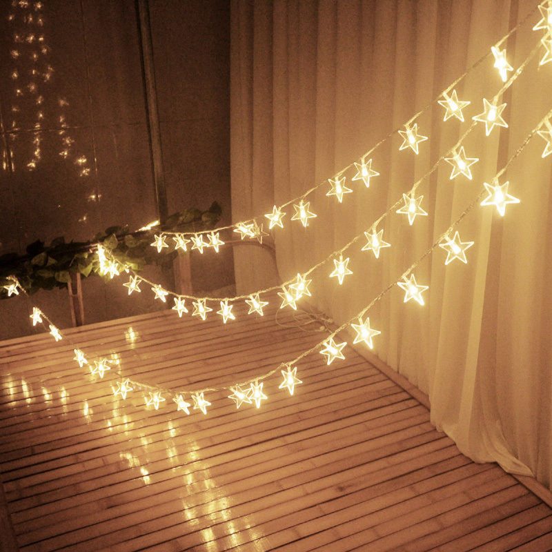 10m 100 Led 220v Fairy String Star Light Lampa Svadobné Vianočné Párty Vonkajšie Interiérové Izby Dekor