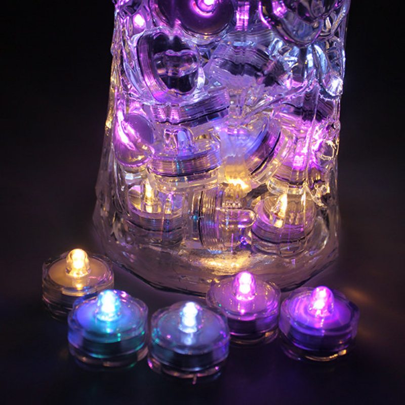 12 Ks Vodotesné Bezplameňové Elektronické Farebné Svadobné Vianočné Dekorácie Váza Sviečok