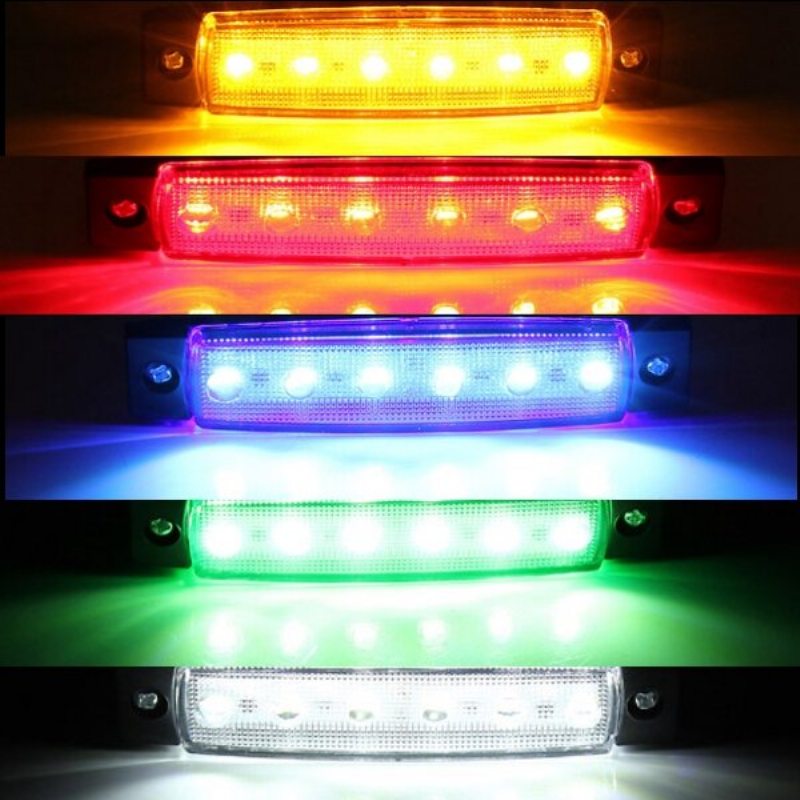 12v/24v Smd 6 Led Predné Bočné Obrysové Svetlá Pre Osobné Auto Nákladný Príves Autobus