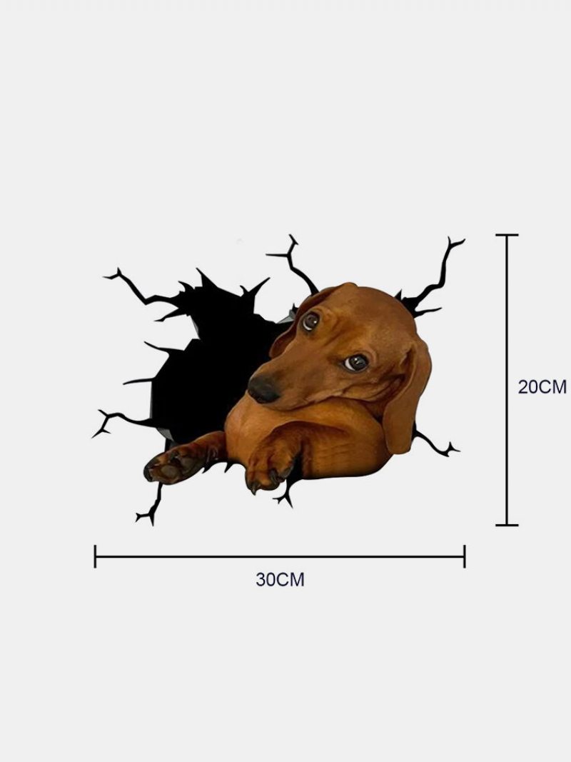 1pc 3d Vivid Nástenné Okno Do Auta Vinylová Nálepka Na Rozbité Sklo Kreatívne Nálepky Odnímateľný Darček Pre Milovníkov Psov
