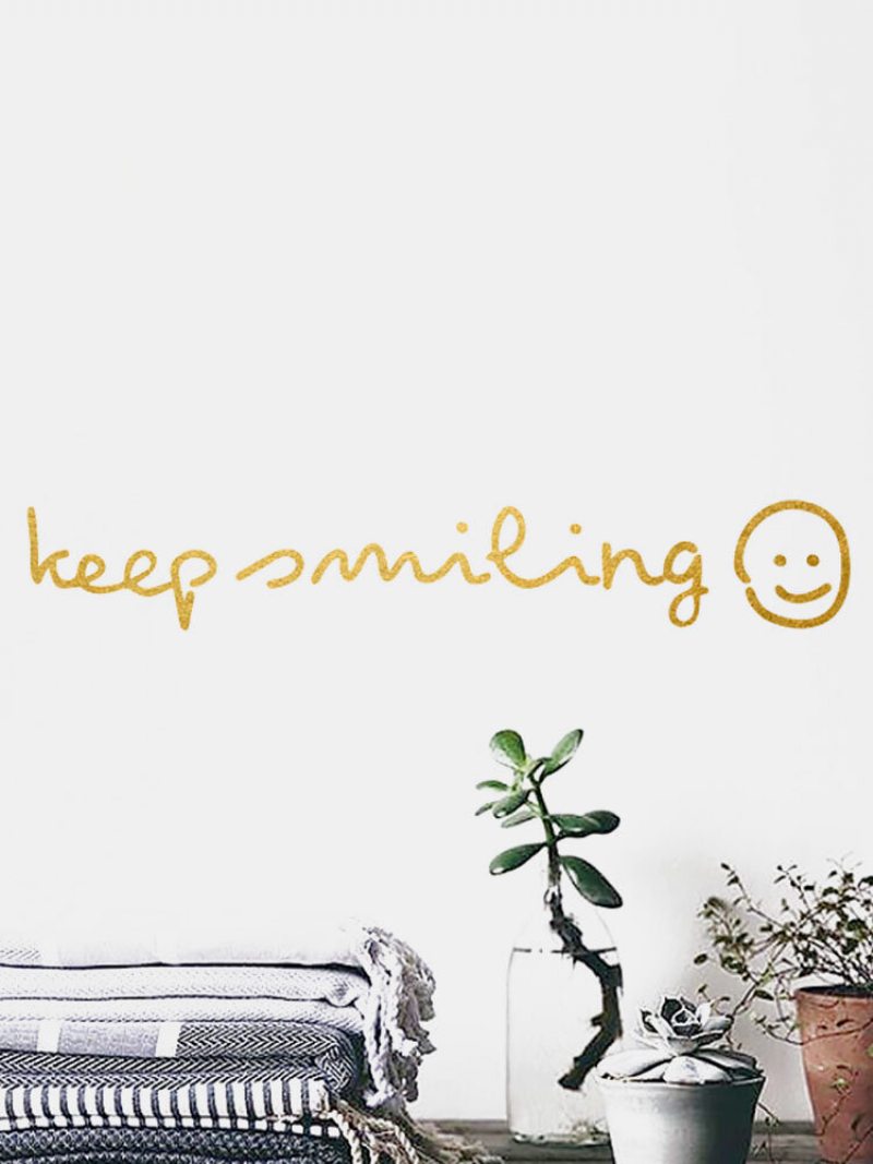 1pc Inšpirácia Cenová Ponuka Keep Smiling Samolepiaca Odnímateľná Domáca Nástenná Dekorácia Do Obývačky Nálepka Na Stenu Kancelária Spálne