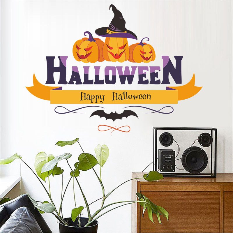 2023 Halloweenska Nálepka S Tekvicovou Dekoráciou Na Stenu Roztomilá Na Okno