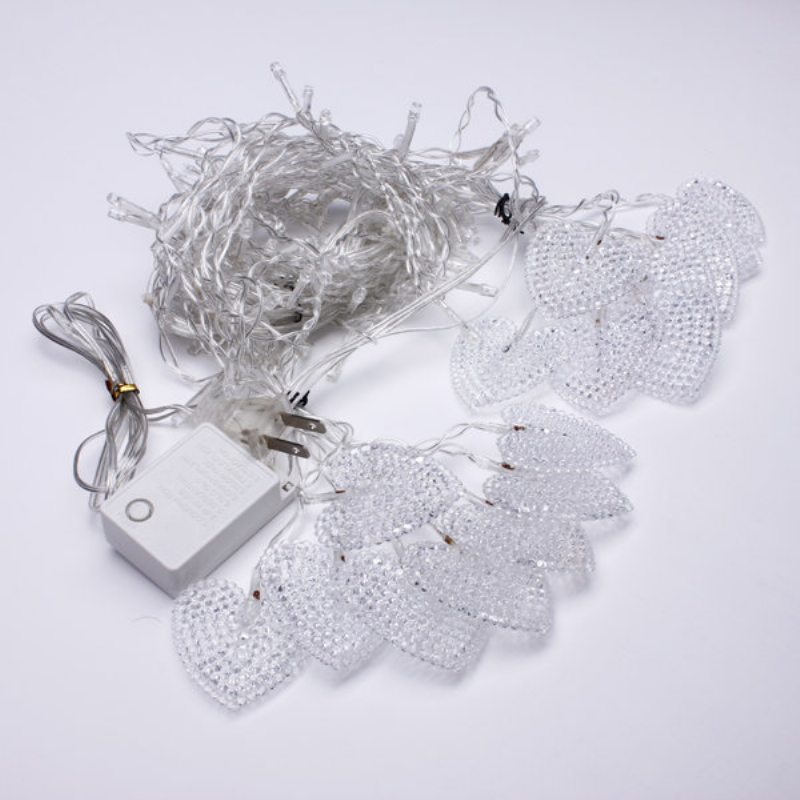 2m White 16 Hearts 104 Led String Fairy Holiday Lights For Party Vianočná Nástenná Lampa Home Deco