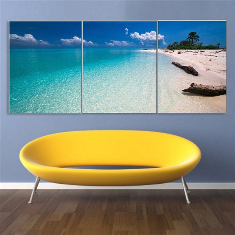 3 Ks Nástenná Maľba Na Plátne Zarámovaná Reprodukcia Modern Abstract Beach Living Room Home Decor