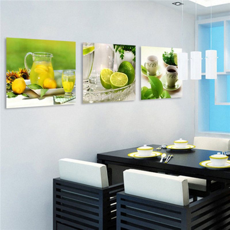 3 Ks Panel Nezarámovaný Moderný Obraz Ovocná Stena Plátno Obývacia Izba Bytový Dekor