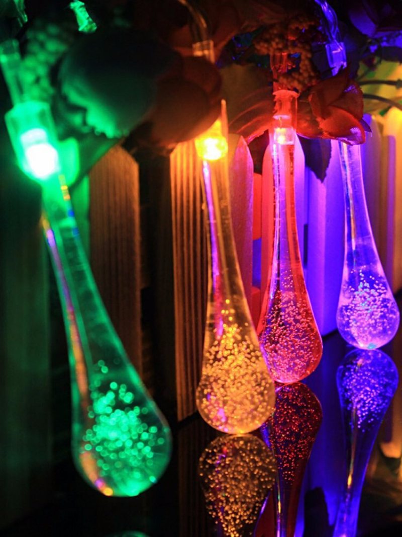 30 Led Batériami Napájané Raindrop Fairy String Light Vonkajšia Vianočná Svadobná Záhradná Párty Dekor