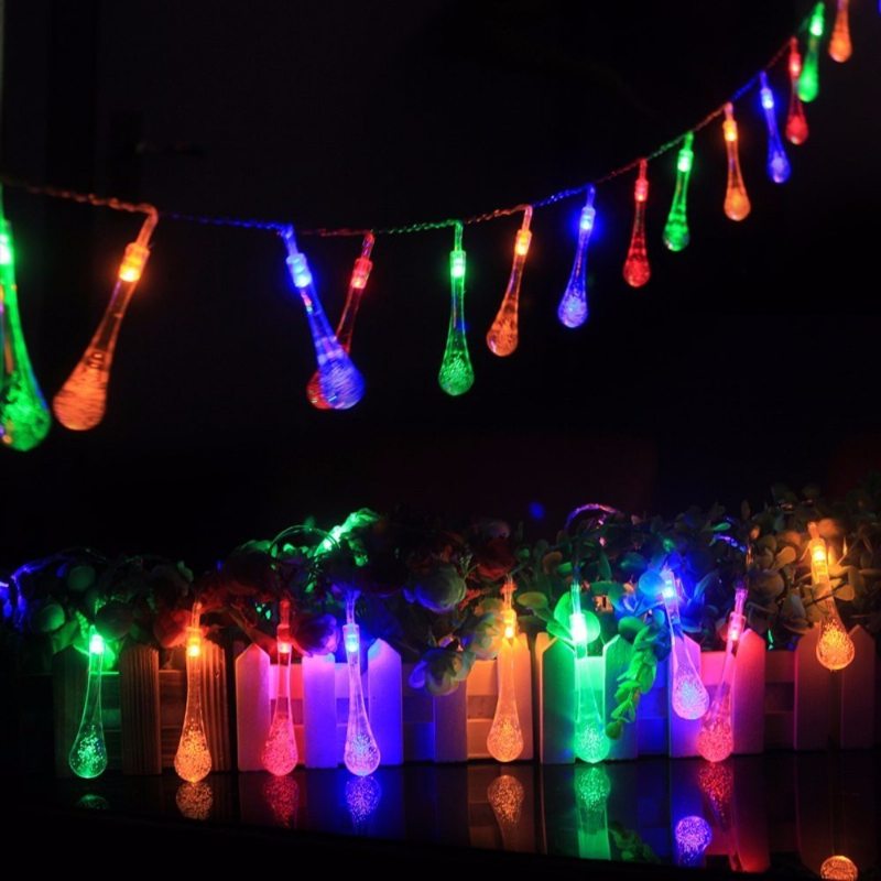 30 Led Batériami Napájané Raindrop Fairy String Light Vonkajšia Vianočná Svadobná Záhradná Párty Dekor