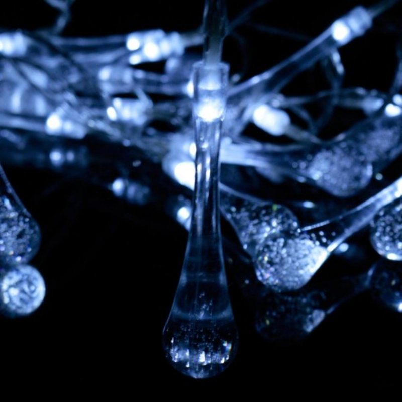 30 Led Batériami Napájané Raindrop Fairy String Light Vonkajšia Vianočná Svadobná Záhradná Párty Dekor