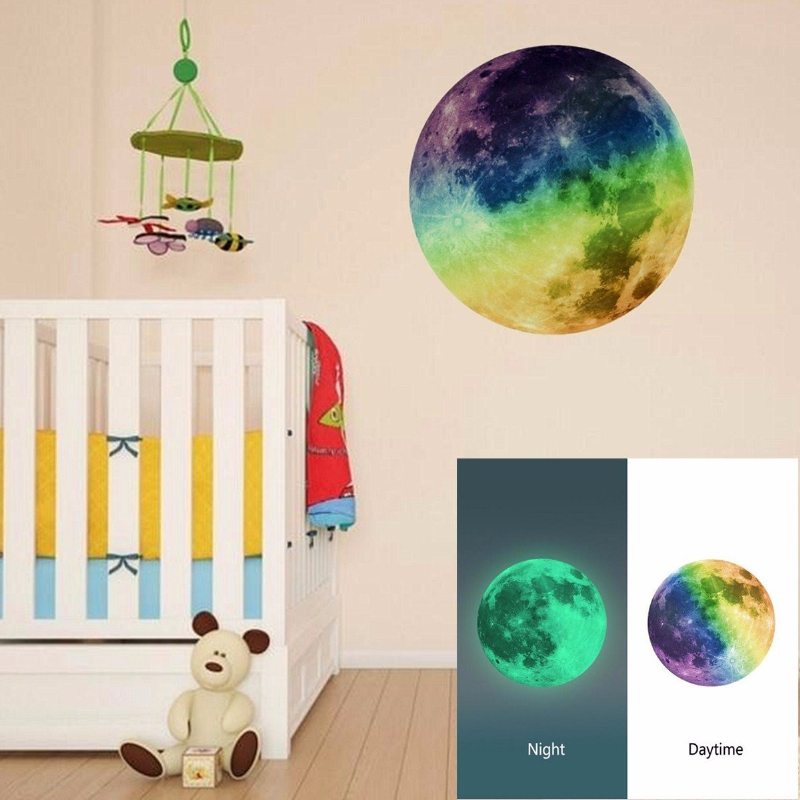 30cm Nočné Osvetlenie Moon Luminous Stickers Pvc Home Sticker Dekorácia Detskej Herne Vianočný Darček