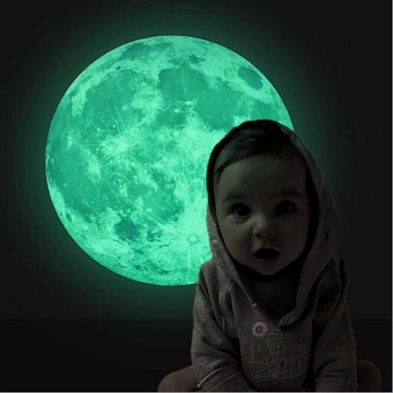30cm Nočné Osvetlenie Moon Luminous Stickers Pvc Home Sticker Dekorácia Detskej Herne Vianočný Darček