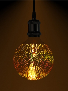 3d Fireworks E27 G125 Led Retro Edison Dekor Sklenená Žiarovka Svietidlo Ac85-265v Cafe Home Decor