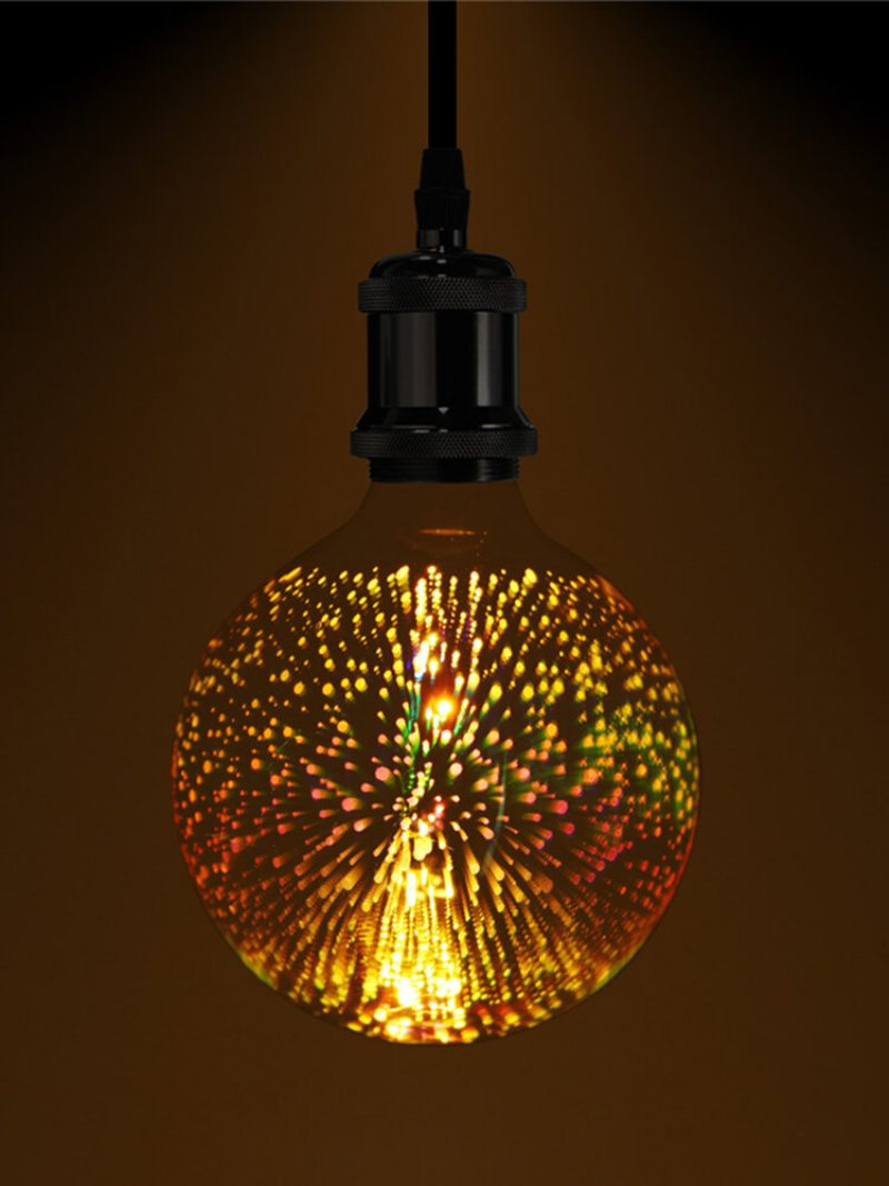 3d Fireworks E27 G125 Led Retro Edison Dekor Sklenená Žiarovka Svietidlo Ac85-265v Cafe Home Decor