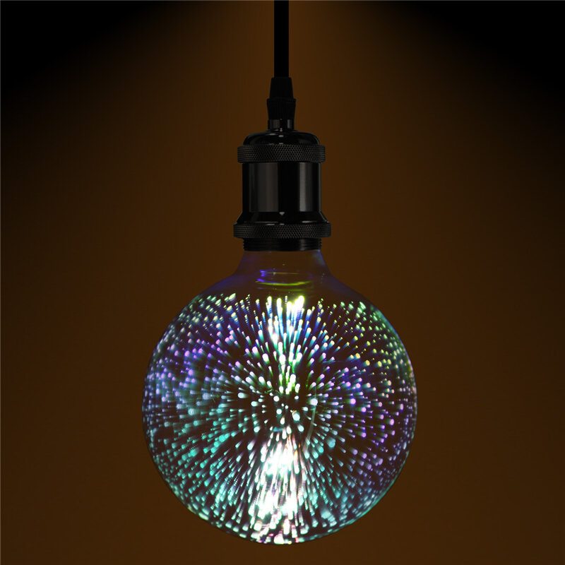 3d Fireworks E27 G125 Led Retro Edison Dekor Sklenená Žiarovka Svietidlo Ac85-265v Cafe Home Decor