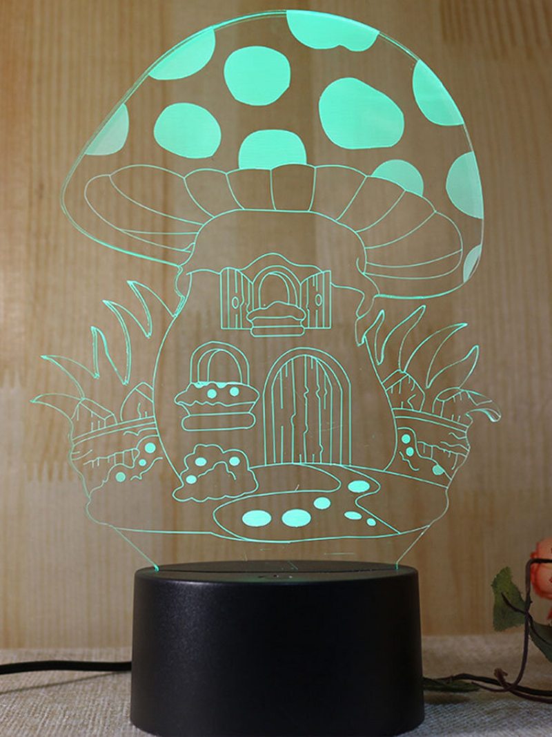 3d Led Mushroon Pattern Table Nočné Svetlo Usb Nabíjanie Touch Multifunkčná Domáca Chodba Dekorácia Detskej Izby 3d