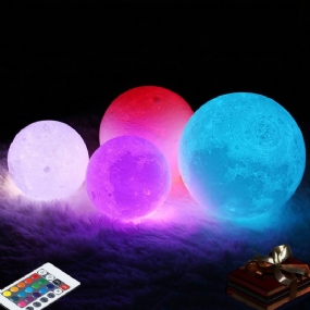 3d Moon Lamp 16 Farieb Meniace Usb Nabíjacie Led Nočné Svetlo Diaľkové Ovládanie Vianočná Dekorácia