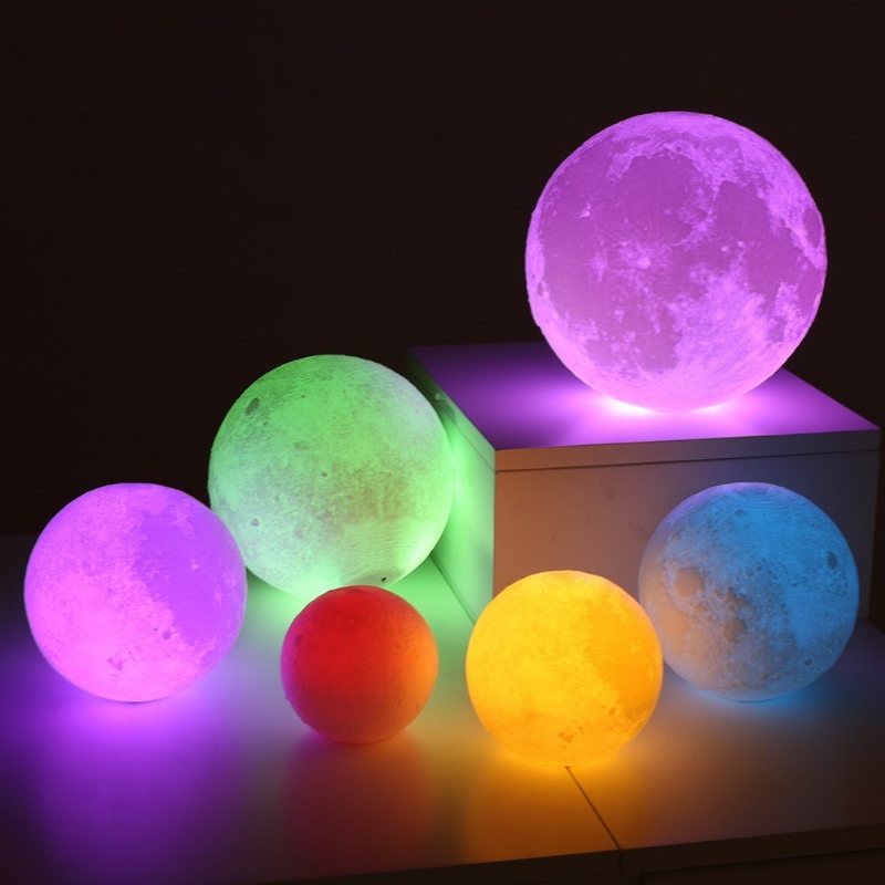 3d Moon Lamp 16 Farieb Meniace Usb Nabíjacie Led Nočné Svetlo Diaľkové Ovládanie Vianočná Dekorácia