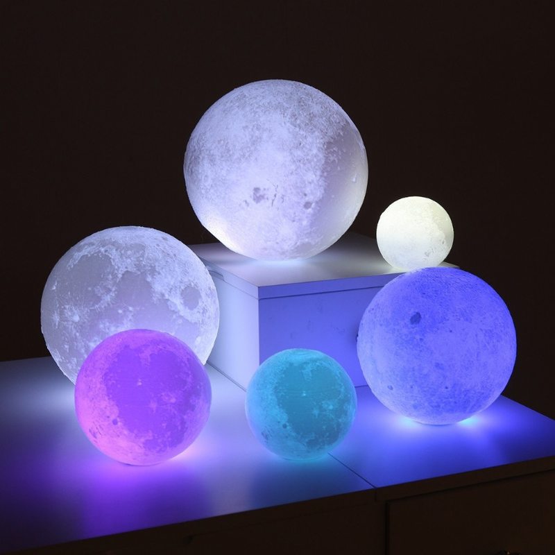 3d Moon Lamp 16 Farieb Meniace Usb Nabíjacie Led Nočné Svetlo Diaľkové Ovládanie Vianočná Dekorácia