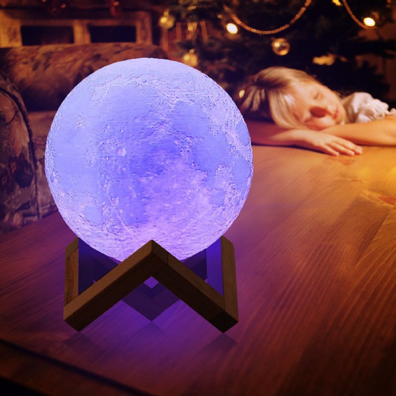 3d Moon Lamp 16 Farieb Meniace Usb Nabíjacie Led Nočné Svetlo Diaľkové Ovládanie Vianočná Dekorácia