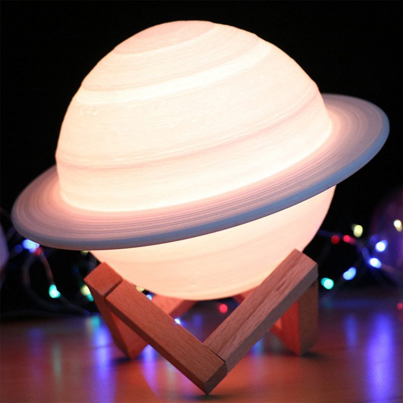 3d Print Saturn Lampa Inteligentné Domáce Nočné Svetlo Led Kreatívne Svietidlo Spálňa Dekor