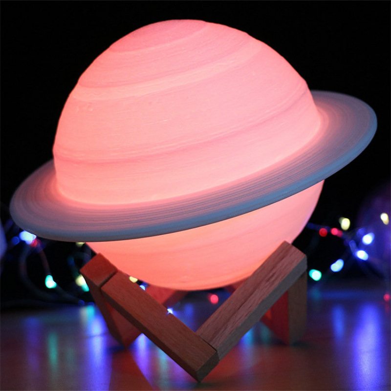 3d Print Saturn Lampa Inteligentné Domáce Nočné Svetlo Led Kreatívne Svietidlo Spálňa Dekor
