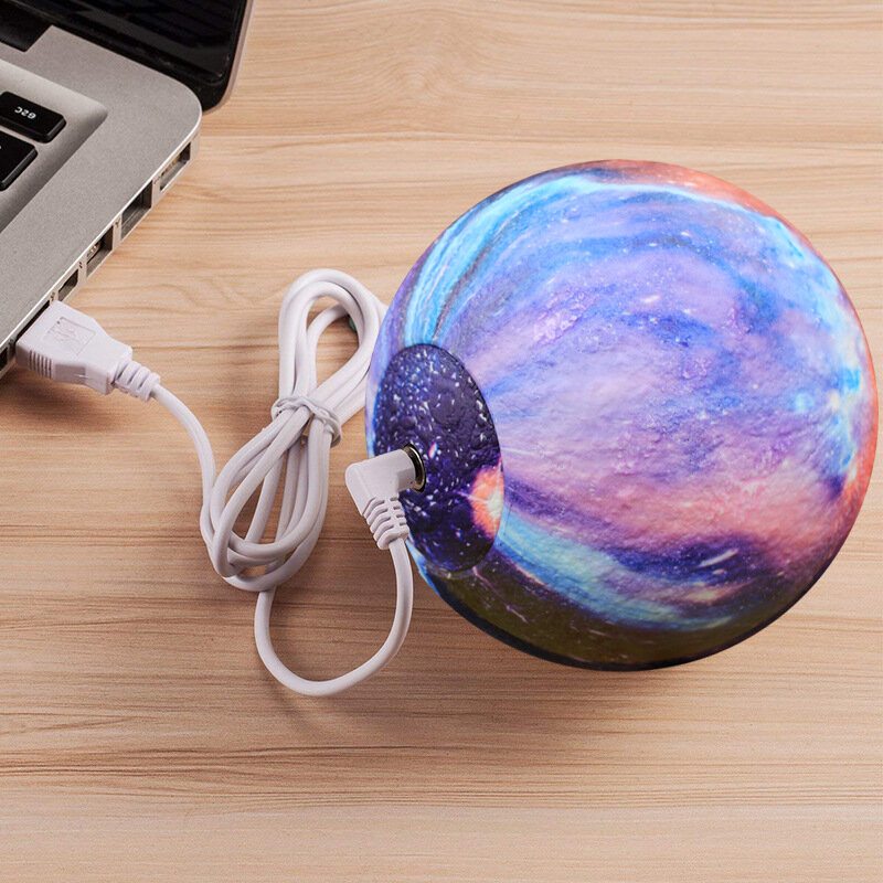 3d Tlač Moon Lamp Space Led Nočné Svetlo Diaľkové Ovládanie Usb Nabíjanie Home Decor