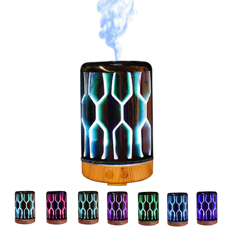 3d Zvlhčovač Aromaterapeutická Lampa V Klasickom Štýle Sklenený Difúzor Nočné Svetlo Meniace Farbu