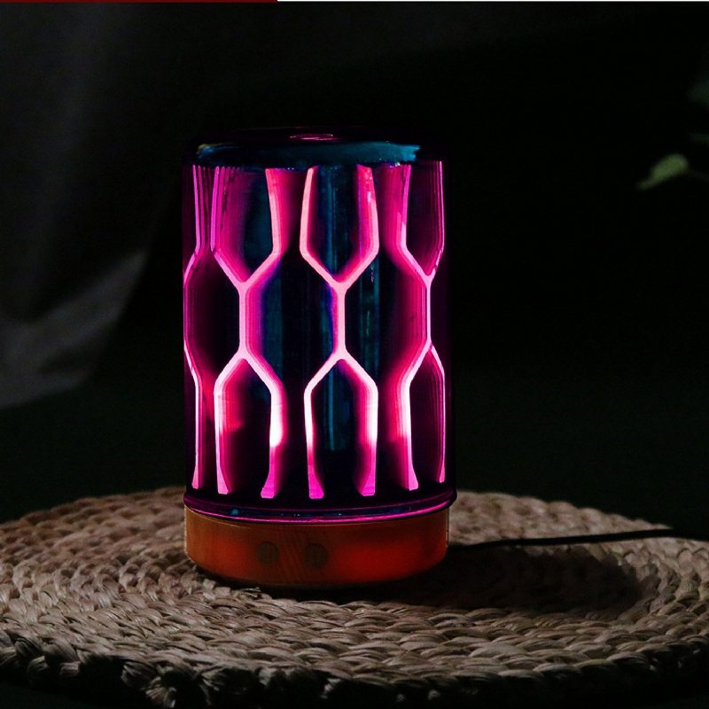 3d Zvlhčovač Aromaterapeutická Lampa V Klasickom Štýle Sklenený Difúzor Nočné Svetlo Meniace Farbu