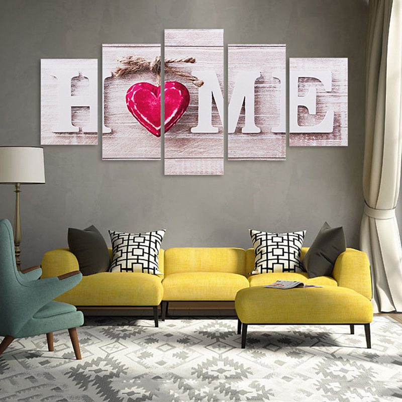 5 Ks Love Home Nástenná Maľba Na Plátne Spálňa Obývacia Izba Bytový Dekor Bez Rámu