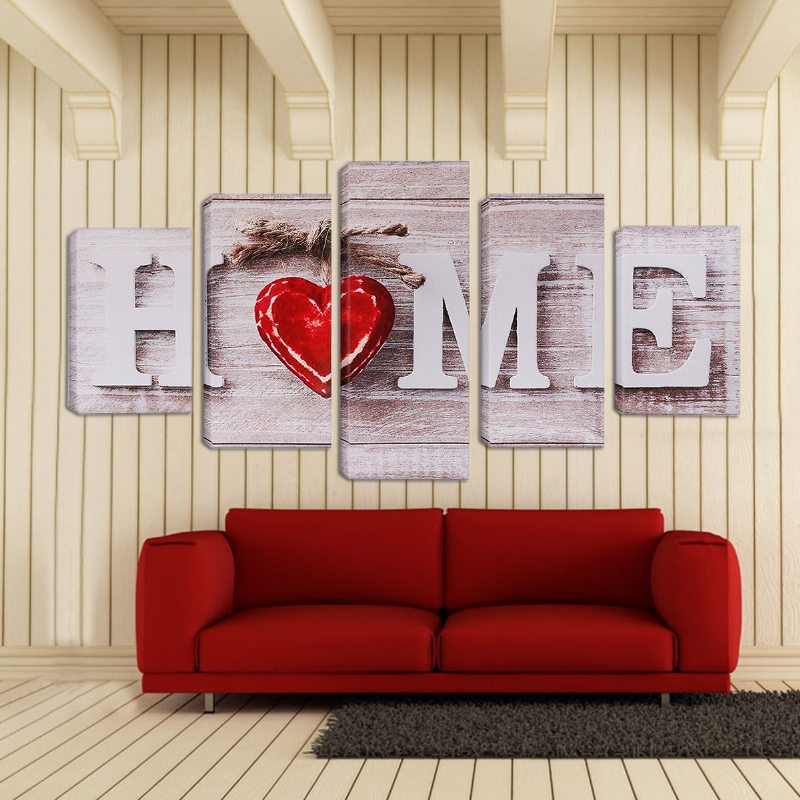 5 Ks Love Home Nástenná Maľba Na Plátne Spálňa Obývacia Izba Bytový Dekor Bez Rámu