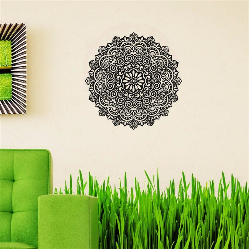 59x59cm Odnímateľné Pvc Samolepky Na Stenu S Kvetinovým Vzorom Mandala