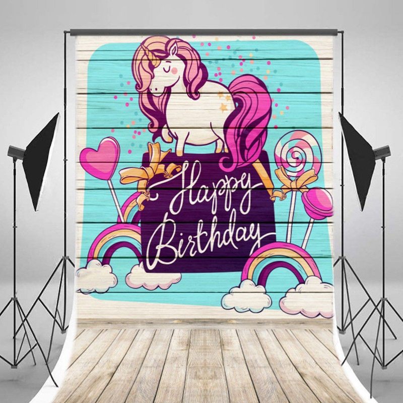 5x7ft Birthday Photo Background Pozadie Unicorn Fotografovanie S Lízankou