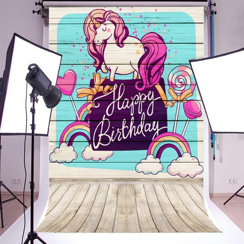 5x7ft Birthday Photo Background Pozadie Unicorn Fotografovanie S Lízankou