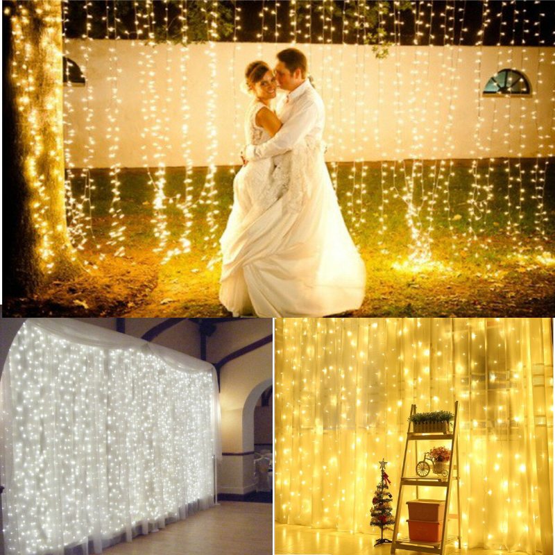 6mx3m 600 Led Svetelný Reťazec Wedding Party Vianočná Vonkajšia Lampa Vodotesná