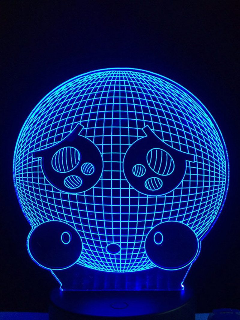 7 Farieb Roztomilé Plačúce Emoji Face 3d Led Svetlá Farebný Dekor S Dotykovým Ovládaním