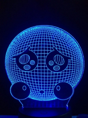 7 Farieb Roztomilé Plačúce Emoji Face 3d Led Svetlá Farebný Dekor S Dotykovým Ovládaním