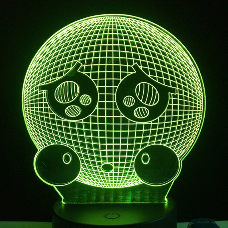 7 Farieb Roztomilé Plačúce Emoji Face 3d Led Svetlá Farebný Dekor S Dotykovým Ovládaním