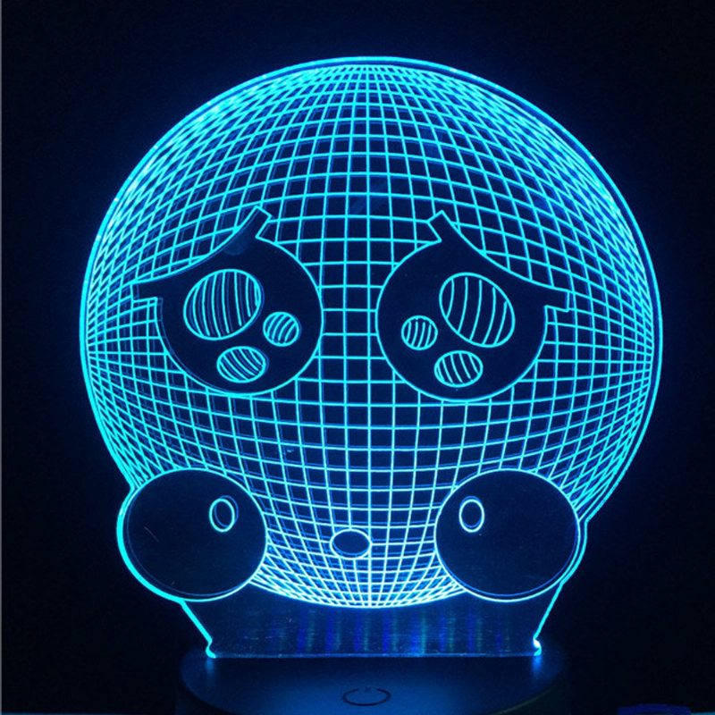 7 Farieb Roztomilé Plačúce Emoji Face 3d Led Svetlá Farebný Dekor S Dotykovým Ovládaním