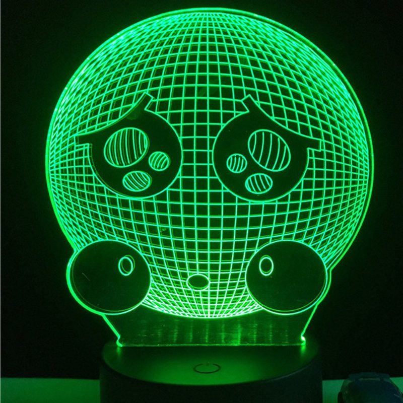 7 Farieb Roztomilé Plačúce Emoji Face 3d Led Svetlá Farebný Dekor S Dotykovým Ovládaním