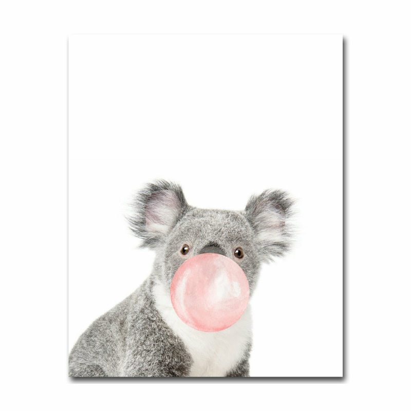 Aussie Style Funny Koala Bear Zebra Plagát Na Plátne Nursery Wall Umelecká Tlač Dekorácia Detskej Izby