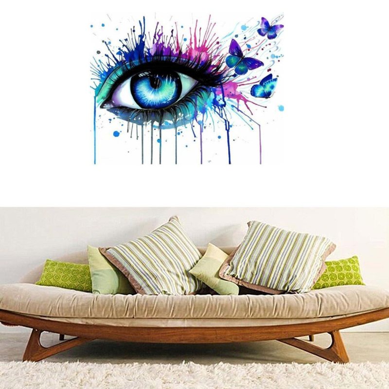 Bezrámová Diy Paint By Number Kit Nástenná Maľba Farebných Očí Dekorácia Do Obývačky