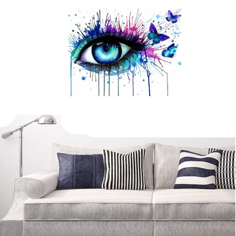 Bezrámová Diy Paint By Number Kit Nástenná Maľba Farebných Očí Dekorácia Do Obývačky