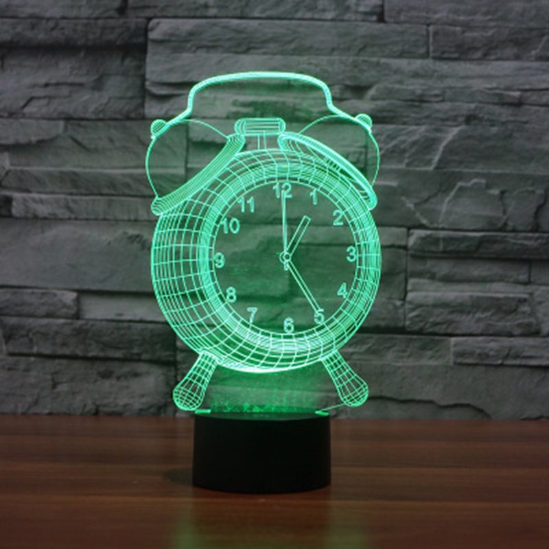 Budík 3d Vizuálne Led Nočné Svetlo Usb Nabíjanie V Spálni Home Decor