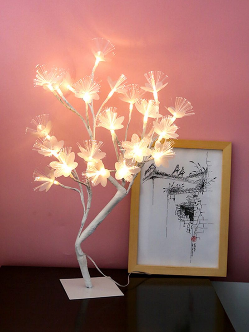 Cherry Blossom Tree Lampa Led Stolná Vnútorná Umelá Dekorácia Osvetlený Strom Do Spálne Party Svadobná Kancelária