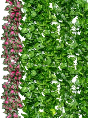 Dekoratívne Kvety A Vence Umelé Brečtanové Listy Girlanda Rastliny Vínna Réva Falošné Lístie Bytová Výzdoba