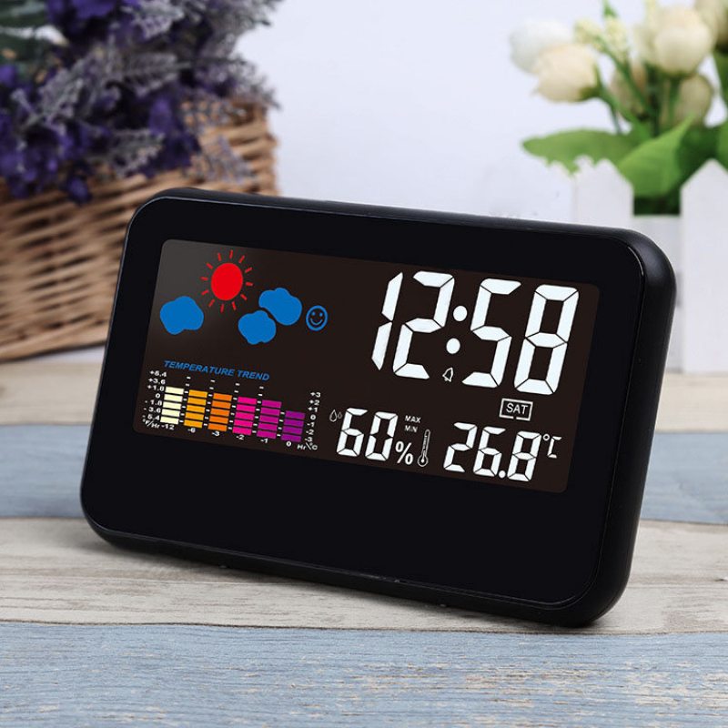 Digitálna Meteostanica Loskii Dc-002 Teplomer Hygrometer Budík Smart Sound Control Clock